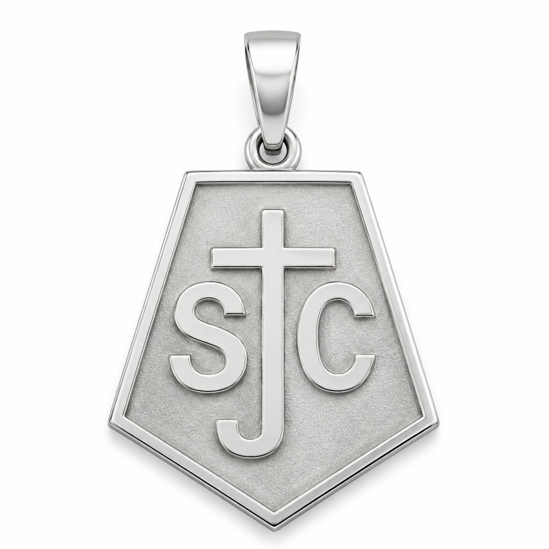 Escudo del Colegio Inglés San José reproducido en plata