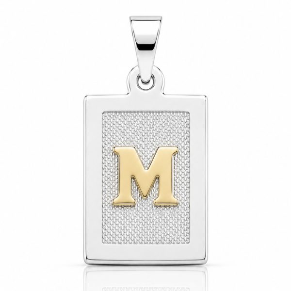 Medalla letra plata con oro de plata 950