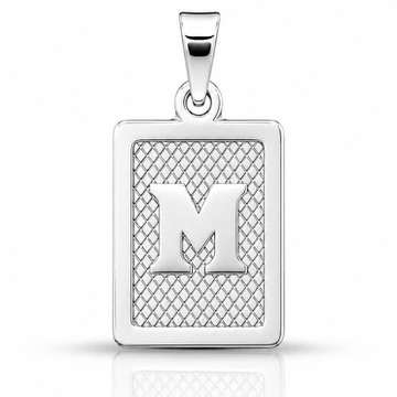 Medalla letra rectangular en plata 950