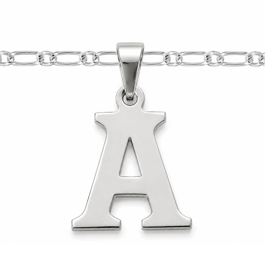 Letra sola con cadena de plata 950 de 50 cm