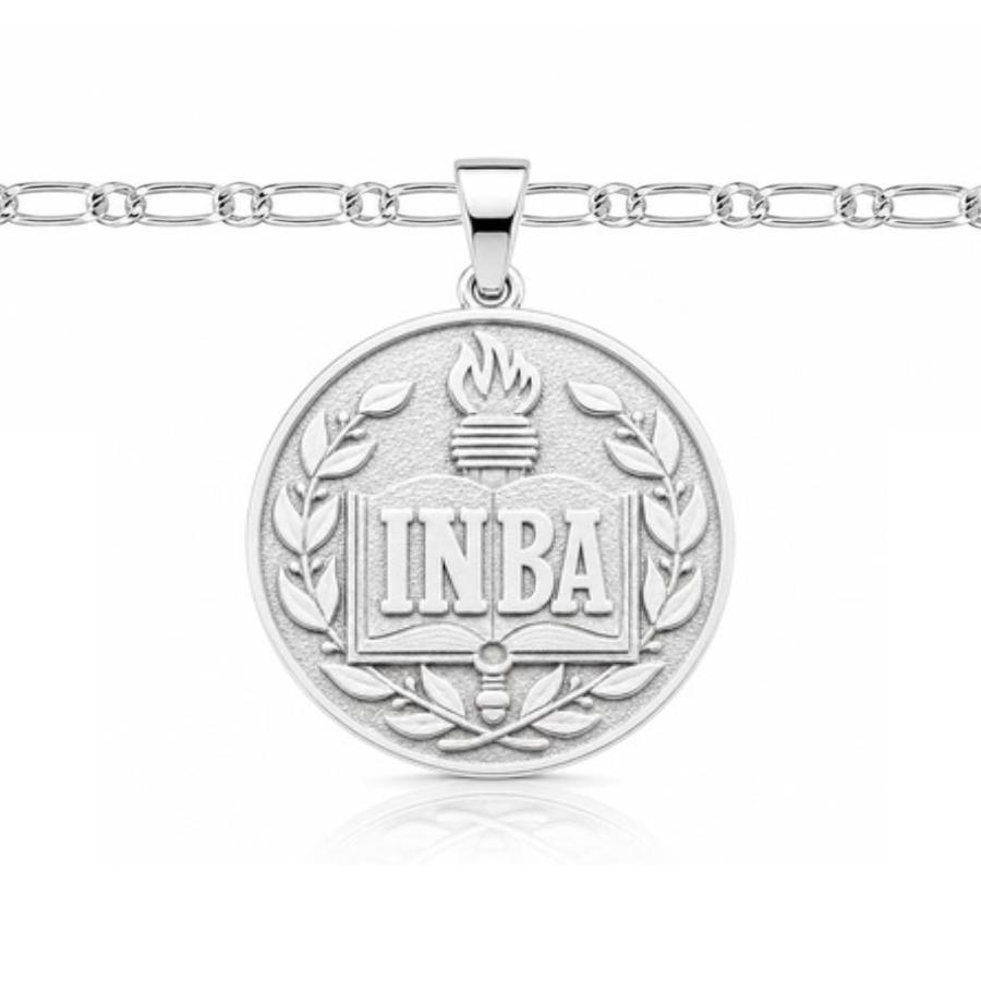 Escudo del colegio con cadena de plata 950 de 50 cm